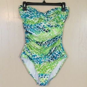 🆕 Simply Swim Strapless Twist One-piece Suit, Size 8, NWOT